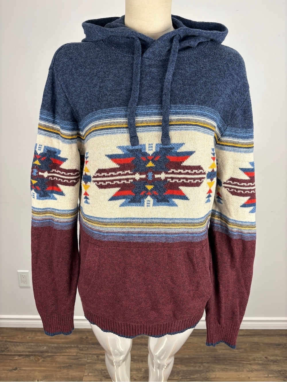 American Eagle Southwestern Knit Men's Geometric Aztec Pullover Gorpcore L